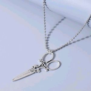 SILVER SCISSORS WITH CHAIN NECKLACE NEW